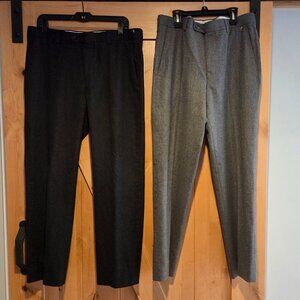 Lot of 2 Joseph Abboud Black Label Men’s Flat Front Wool Pants 34x30 & 34x29"